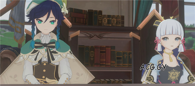 [tracer3D] 神里绫华 温迪 原神同人动画 Waiting in the office Ayaka & Venti (Genshin impact)