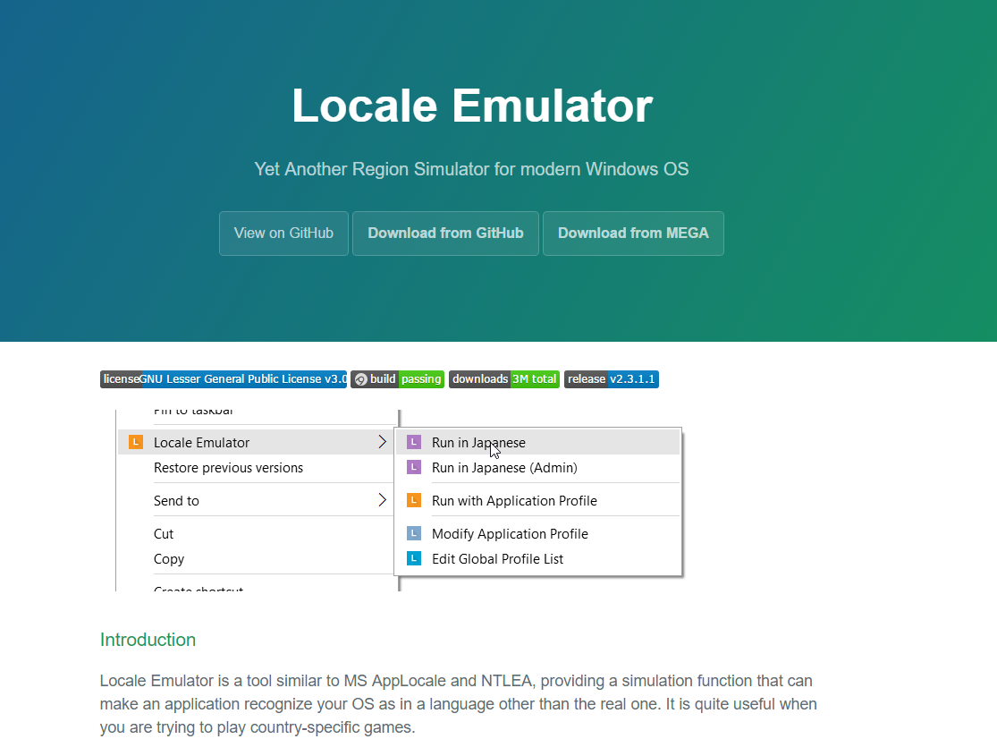 基础教程：Locale Emulator (LE)游戏转区工具的使用方法